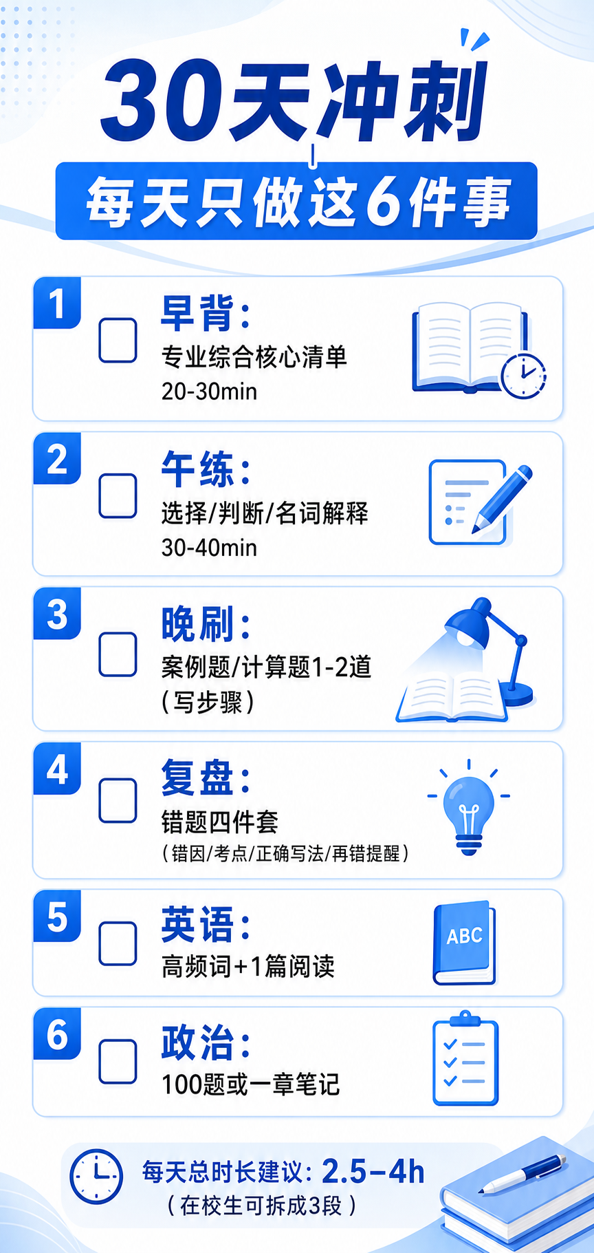 30天冲刺-每天6件事打卡